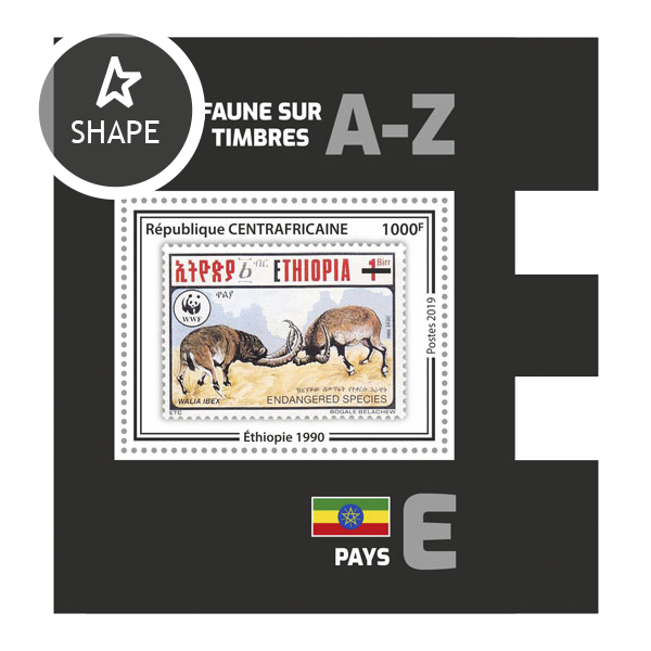 Fauna on stamps WWF SS 02 - Issue of Central African republic postage stamps