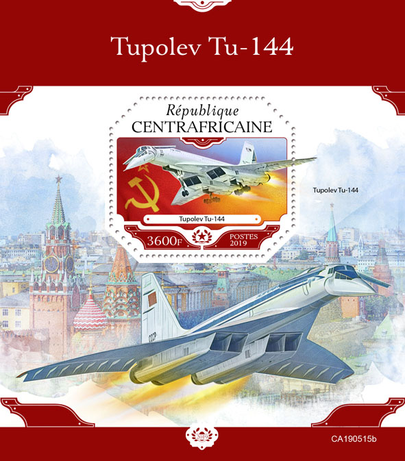 Tupolev Tu-144 - Issue of Central African republic postage stamps
