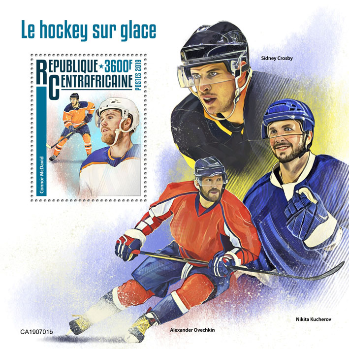 Ice hockey - Issue of Central African republic postage stamps