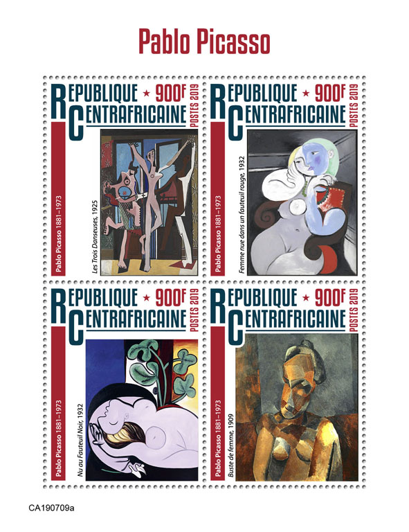 Pablo Picasso - Issue of Central African republic postage stamps