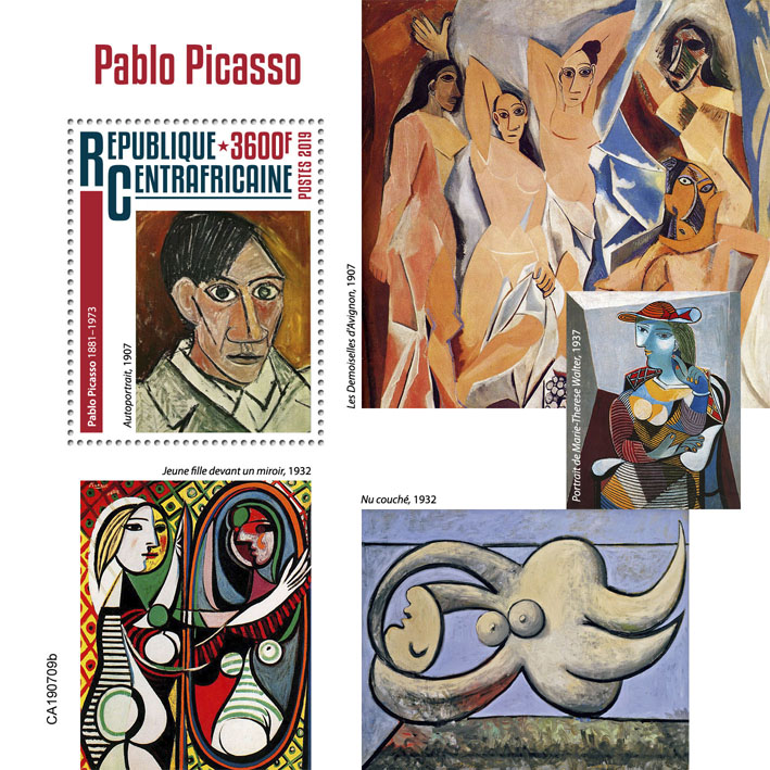 Pablo Picasso - Issue of Central African republic postage stamps