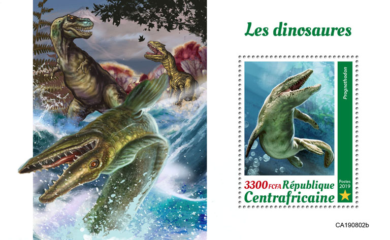 Dinosaurs - Issue of Central African republic postage stamps