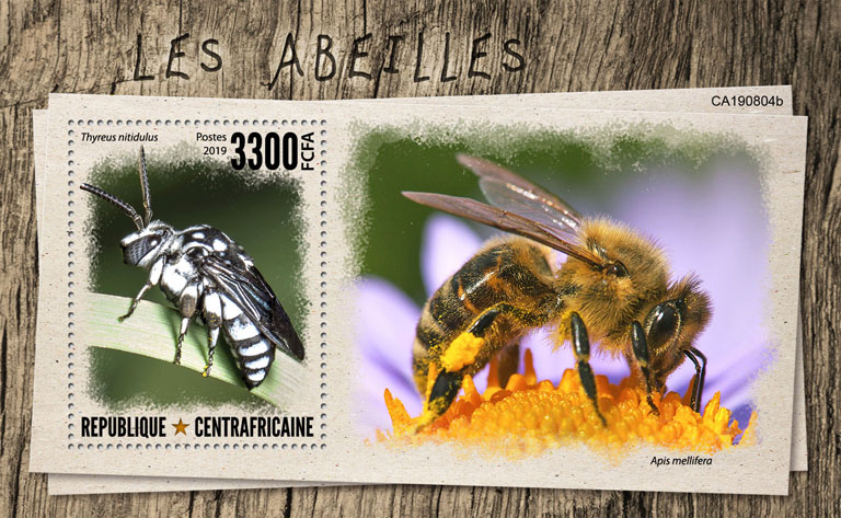 Bees - Issue of Central African republic postage stamps