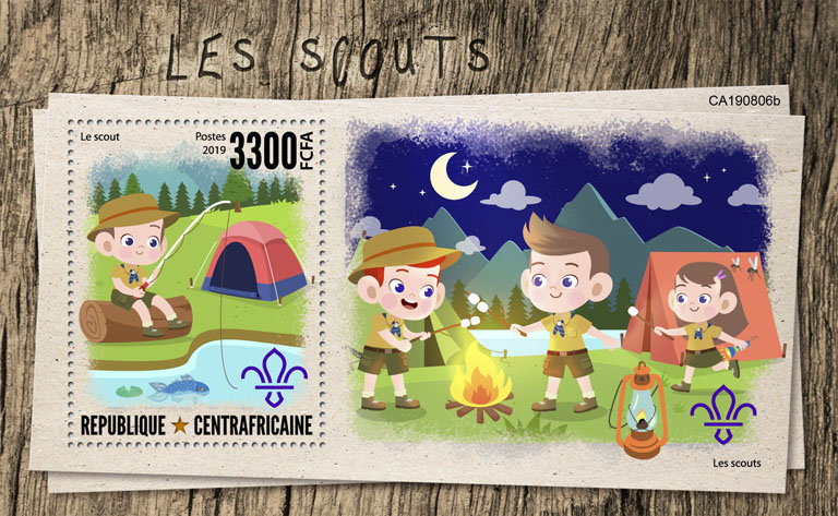 Scouts - Issue of Central African republic postage stamps