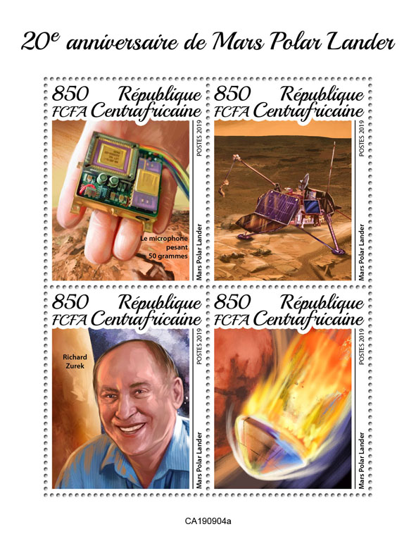 Mars Polar Lander - Issue of Central African republic postage stamps