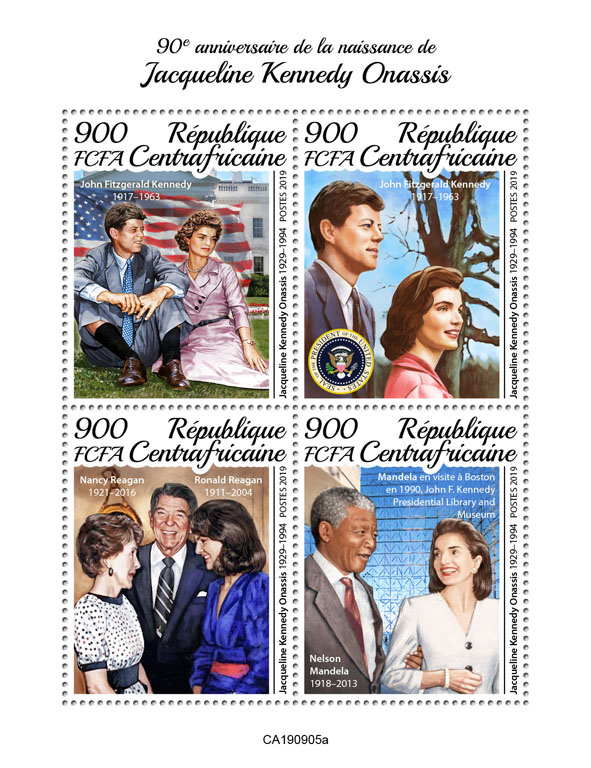 Jaqueline Kennedy Onassis - Issue of Central African republic postage stamps