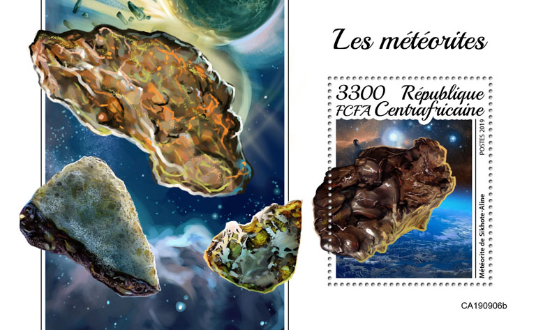 Meteorites - Issue of Central African republic postage stamps