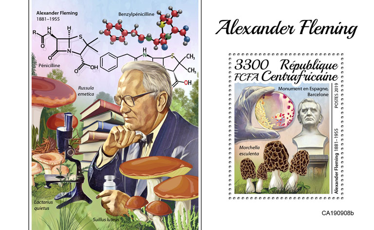 Alexander Fleming - Issue of Central African republic postage stamps