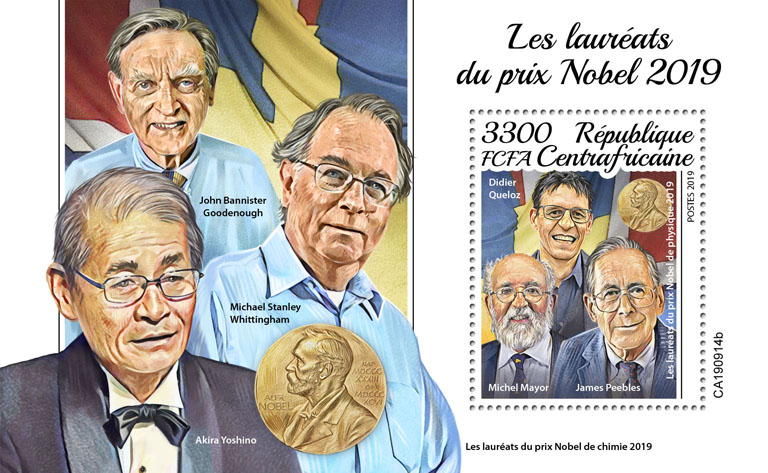 Nobel prize winners - Issue of Central African republic postage stamps