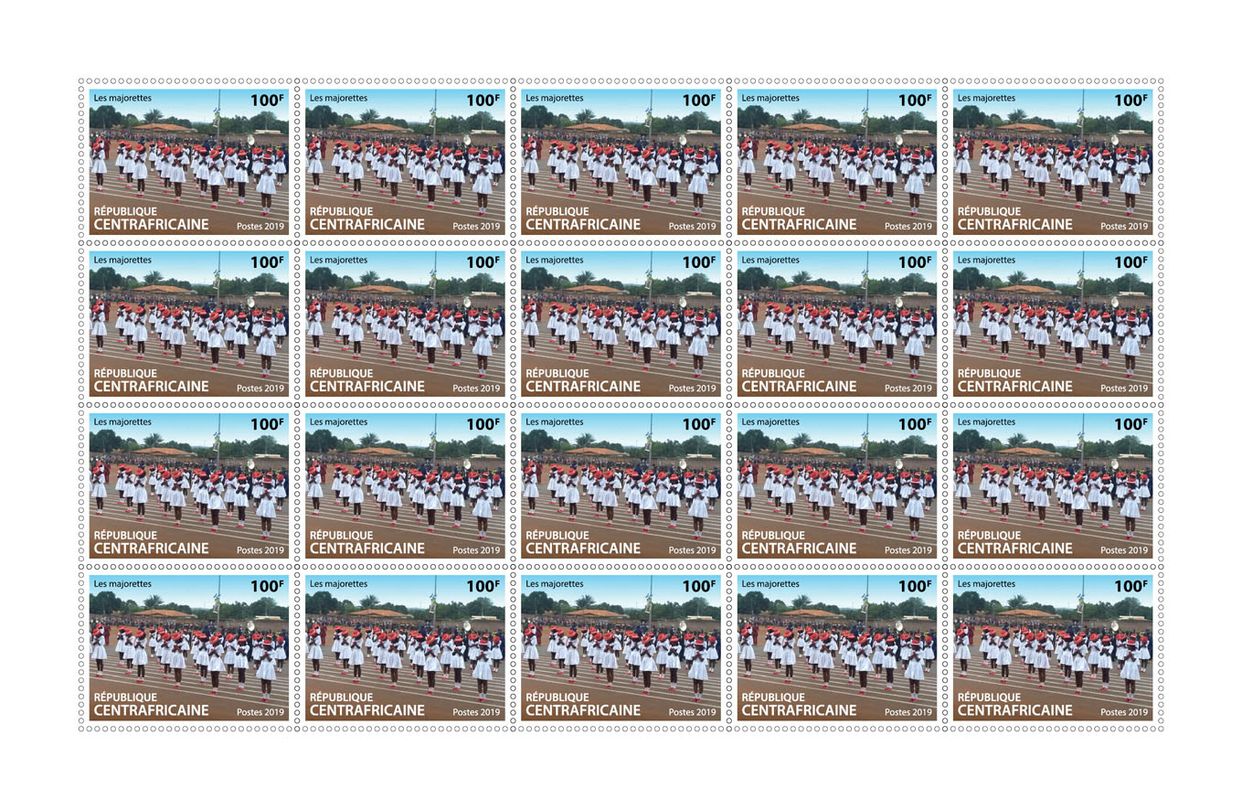 Cheerleaders - Issue of Central African republic postage stamps
