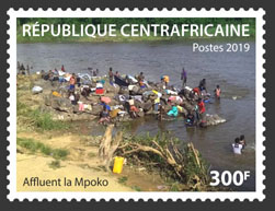Tribute to Mpoko - Issue of Central African republic postage stamps